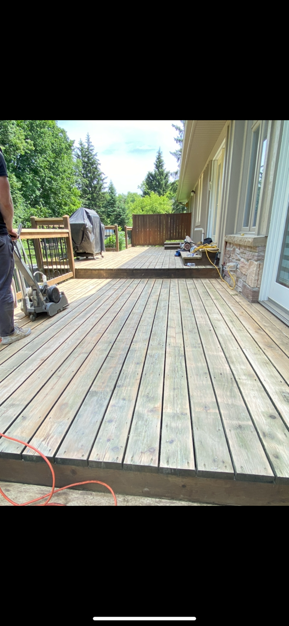 Professional deck staining and sealing by C&N Window Cleaning in Durham Region